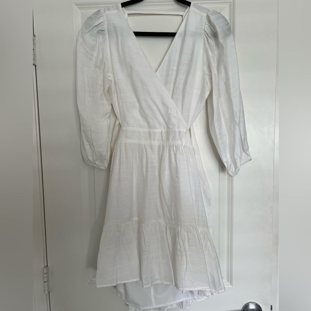 Solid Tie Back Ruffle Hem Mini Dress - image 2